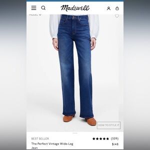 Madewell The Perfect Vintage Wide‑Leg Jean